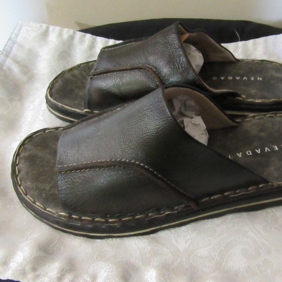 Men's Size 9M slip on Leather Sandal's NEVADA - Picture 6 of 8